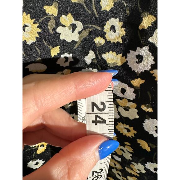 Abercrombie Fitch Top Womens XS Black Floral Cami Lace Yellow Cottage Boho Y2K - Picture 8 of 9